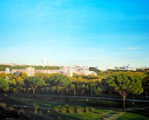 Madrid desde la Casa de Campo - Óleo sobre lienzo - 129,5x100 cm - 2013 - Serie Paisajes de Madrid - Matute Art