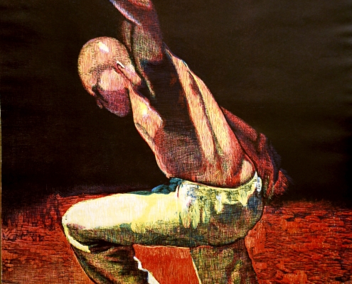 Capoeira - - Cuatro maderas de contrachapado estampadas sobre papel Súper Alfa. Edición de 45 ejemplares. Papel 108x75 cm - Mancha 100x70 cm - 2006 - Matute art