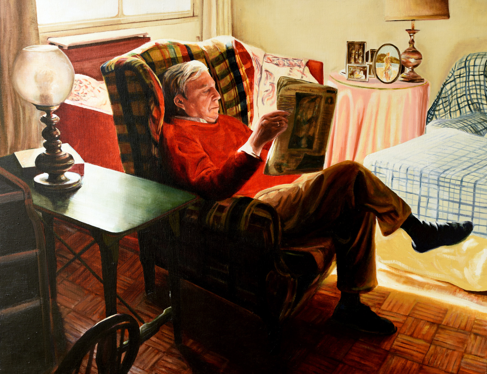 Mi padre leyendo el periódico - Óleo sobre lienzo - 81x65 cm - 2009 - Matute Art